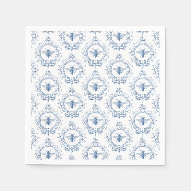 modern vintage french farmhouse bee napkin (Front)