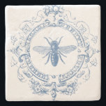 modern vintage french farmhouse bee stone coaster<br><div class="desc">modern vintage french farmhouse bee</div>