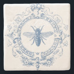 modern vintage french farmhouse bee stone coaster<br><div class="desc">modern vintage french farmhouse bee</div>