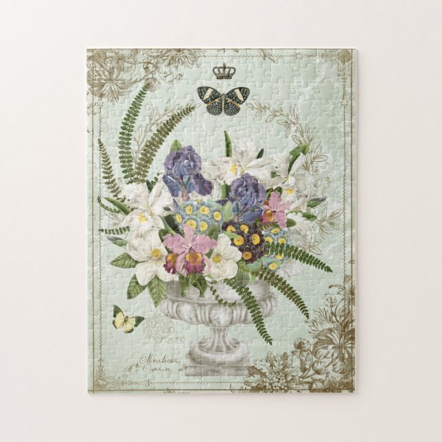 MODERN VINTAGE FRENCH FLORAL GARDEN PUZZLE (Vertical)