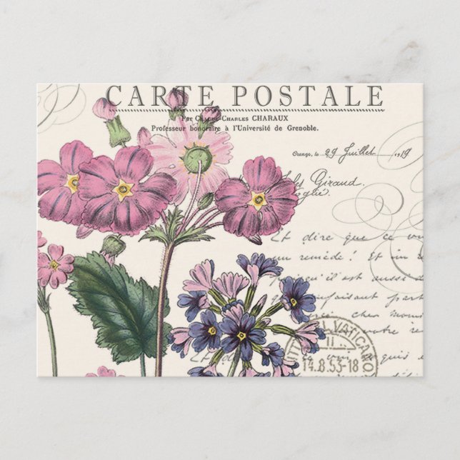 modern vintage french floral postcard (Front)
