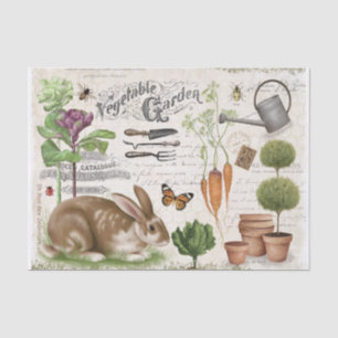 Modern Vintage French Garden Rabbit Tissue Paper