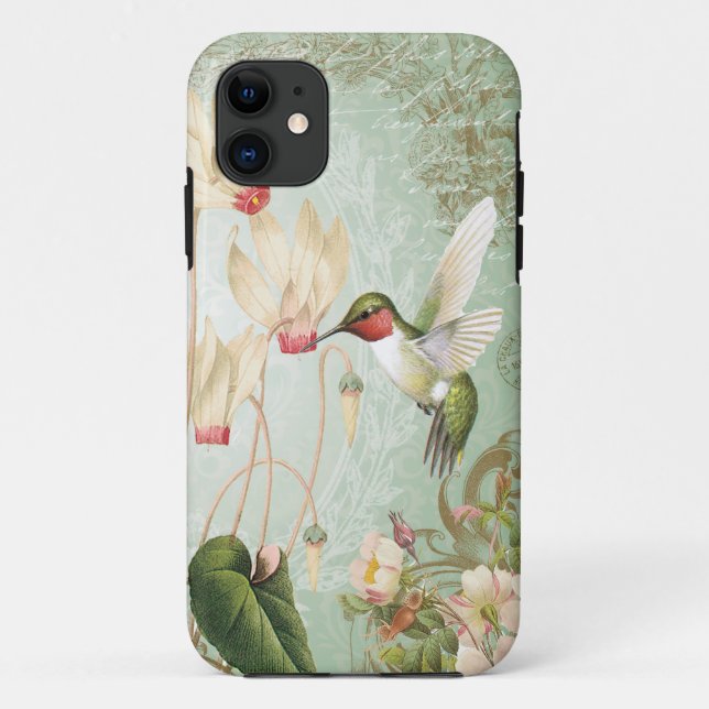 Modern Vintage French Hummingbirds Case-Mate iPhone Case (Back)