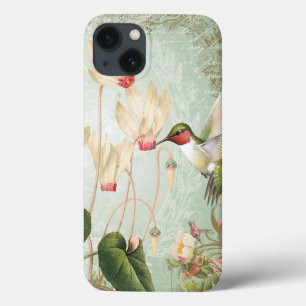 Modern Vintage French Hummingbirds iPhone 13 Case