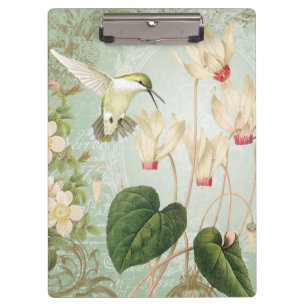 Modern Vintage French Hummingbirds Clipboard