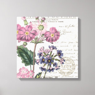 modern vintage french lavender floral canvas print