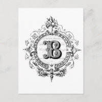Modern Vintage French Monogram letter B
