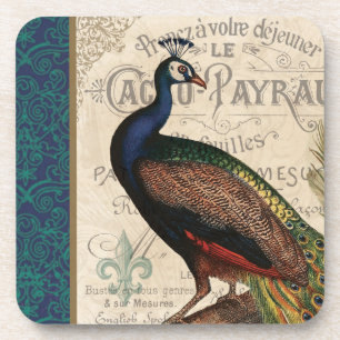 modern vintage french peacock coaster