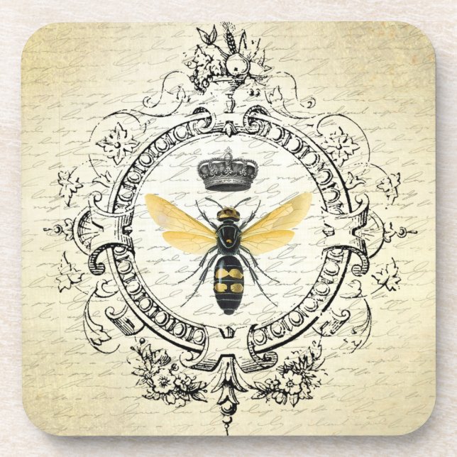 Modern vintage french queen bee coaster (Front)