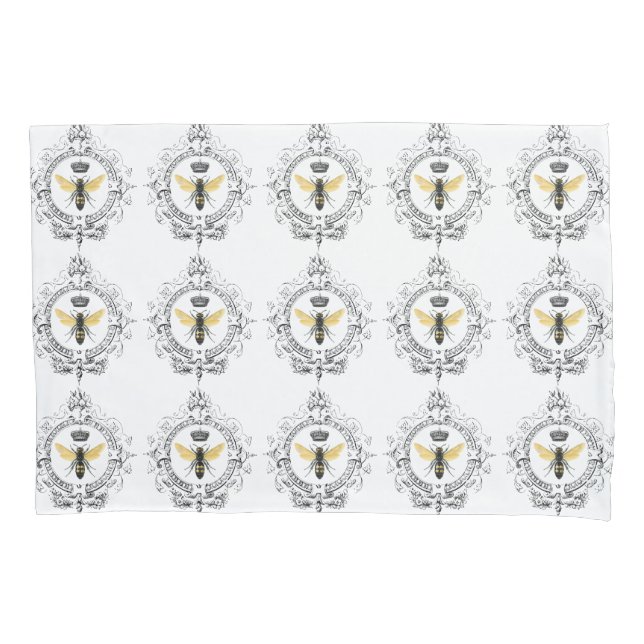 MODERN VINTAGE french queen bee Pillowcase (Front)
