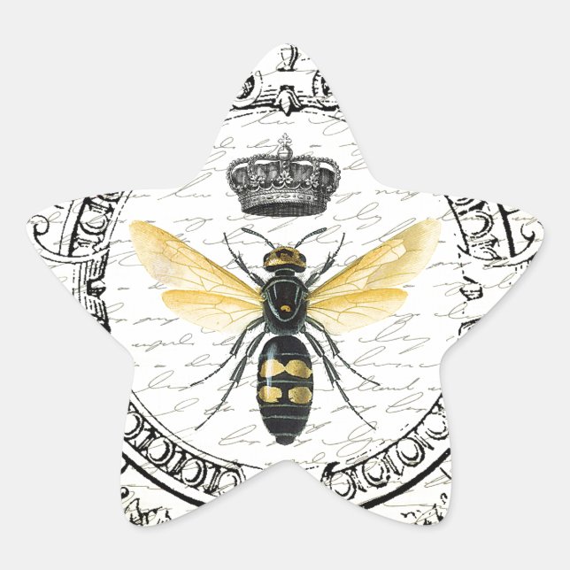 MODERN VINTAGE french queen bee Star Sticker (Front)