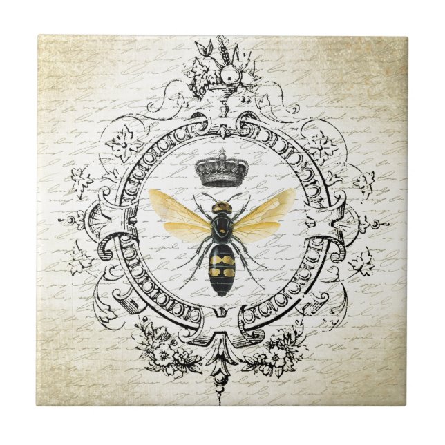 MODERN VINTAGE french queen bee Tile (Front)