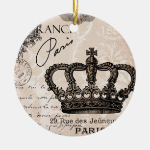 modern vintage french shabby chic crown ceramic ornament