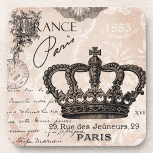 modern vintage french shabby chic crown coaster