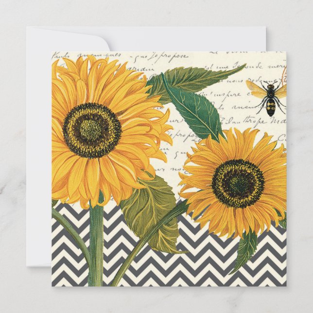 modern vintage french sunflower (Front)