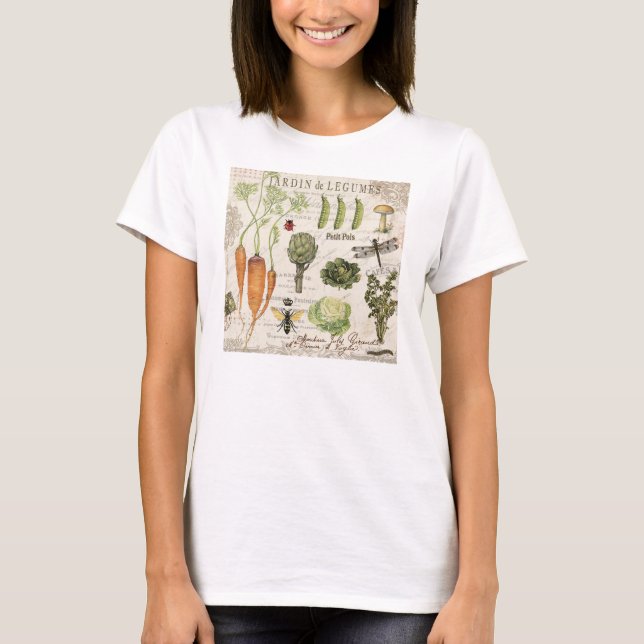 modern vintage french vegetable garden T-Shirt (Front)