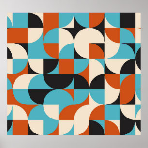 Modern Vintage: Geometric Retro Shapes. Poster
