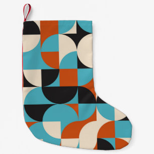 Modern Vintage: Geometric Retro Shapes. Small Christmas Stocking