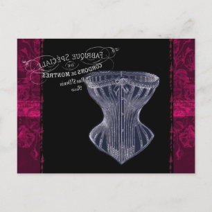 modern vintage gothic steampunk French corset Postcard