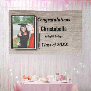 Modern vintage graduation congratulations photo ba banner