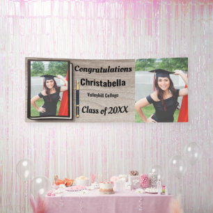 Modern vintage graduation congratulations photo banner