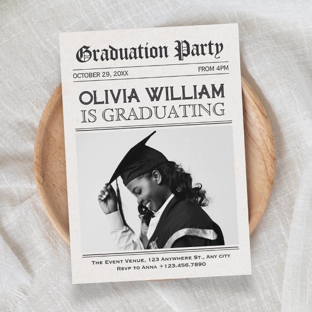 Modern vintage graduation invitation (Creator Uploaded)