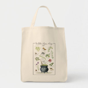 Modern Vintage Halloween caldron recipe 1 Tote Bag