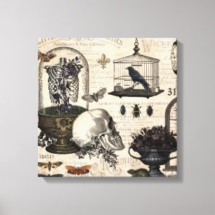 Modern Vintage Halloween Garden Canvas Print