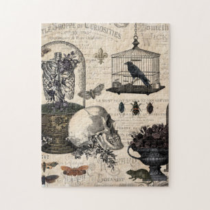Modern Vintage Halloween Garden Jigsaw Puzzle