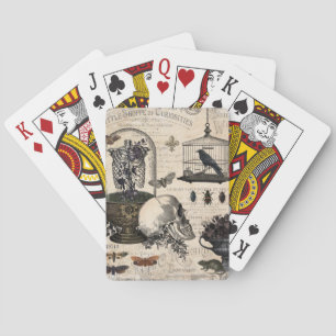 Modern Vintage Halloween Garden Playing Cards