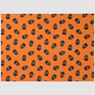 Modern Vintage Halloween Orange Skull Tissue Paper