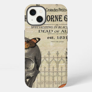 Modern vintage Halloween owl and skull iPhone 13 Case