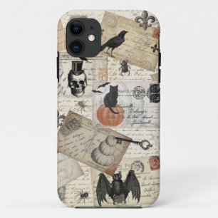 Modern vintage Halloween postcards iPhone 11 Case
