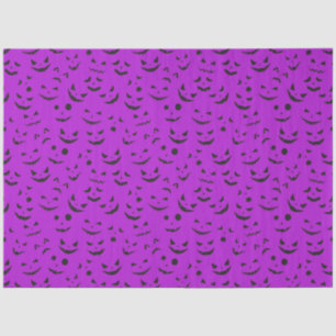 Modern Vintage Halloween Purple Pumpkin Smile Tissue Paper