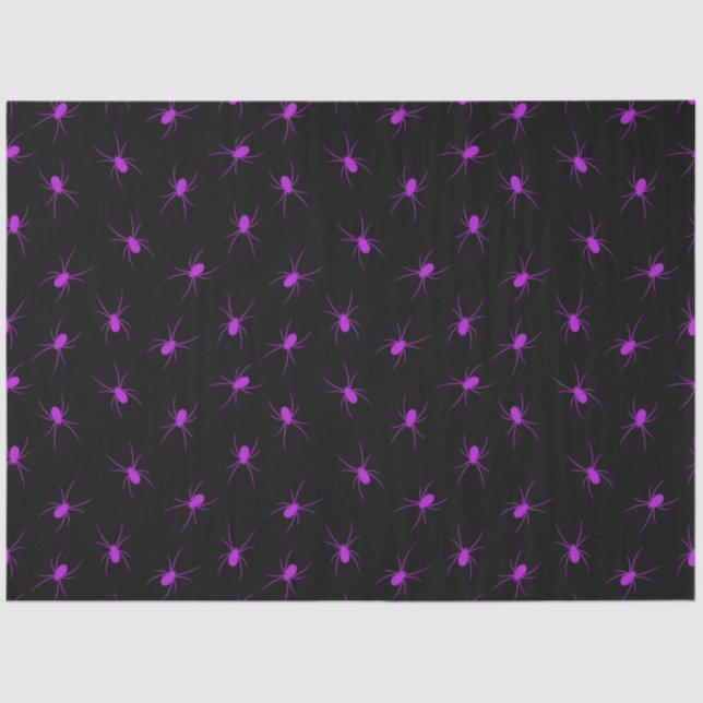 Modern Vintage Halloween Purple Spider Tissue Paper (Front)