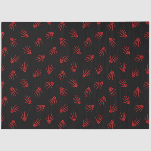 Modern Vintage Halloween Red Bones Tissue Paper (Front)