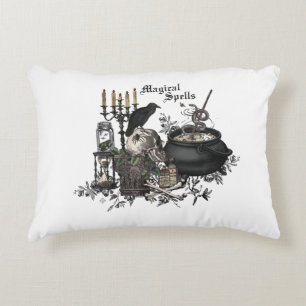 Modern vintage Halloween skull Decorative Pillow