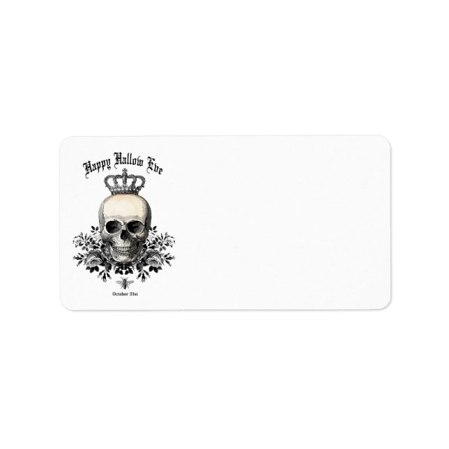 Modern Vintage Halloween skull label (Front)