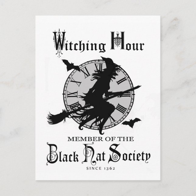 Modern Vintage Halloween witch Holiday Postcard (Front)