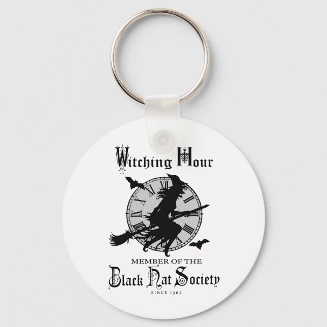 Modern Vintage Halloween witch Keychain (Front)