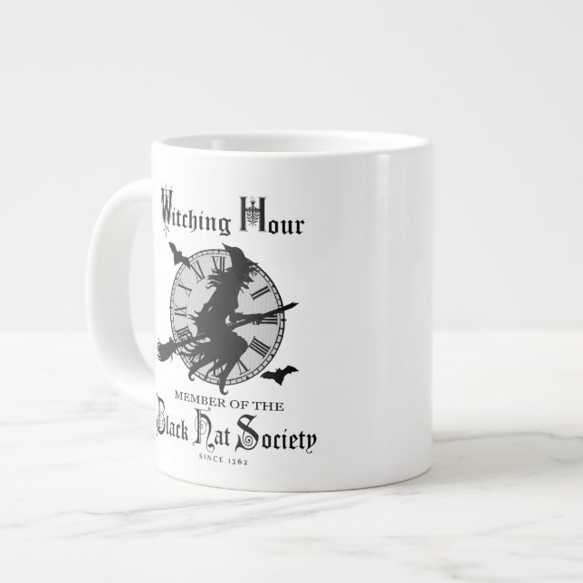 Modern Vintage Halloween witch Large Coffee Mug (Front Left)