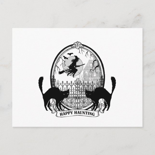 modern vintage Halloween witch Postcard (Front)