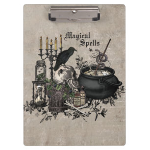 Modern vintage Halloween WITCHES BREW Clipboard