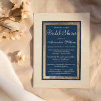 Modern Vintage Ivory Navy Elegant Bridal Shower