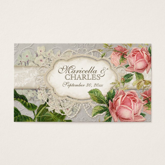 Modern Vintage Lace Tea Stained Hydrangea n Roses (Front)