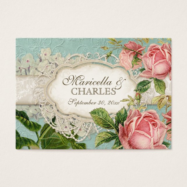 Modern Vintage Lace Tea Stained Hydrangea n Roses (Front)