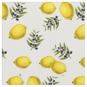 Modern Vintage Lemon & Olive Pattern Fabric