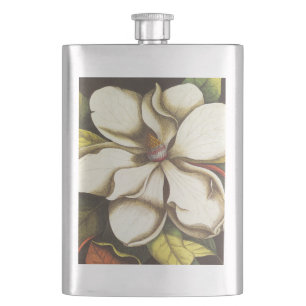 modern vintage magnolia hip flask