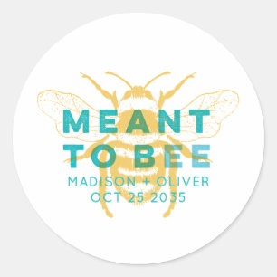 Modern Vintage Meant To Bee Wedding Thank You  Classic Round Sticker