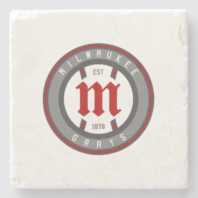 Modern Vintage Milwaukee Greys  Stone Coaster (Front)